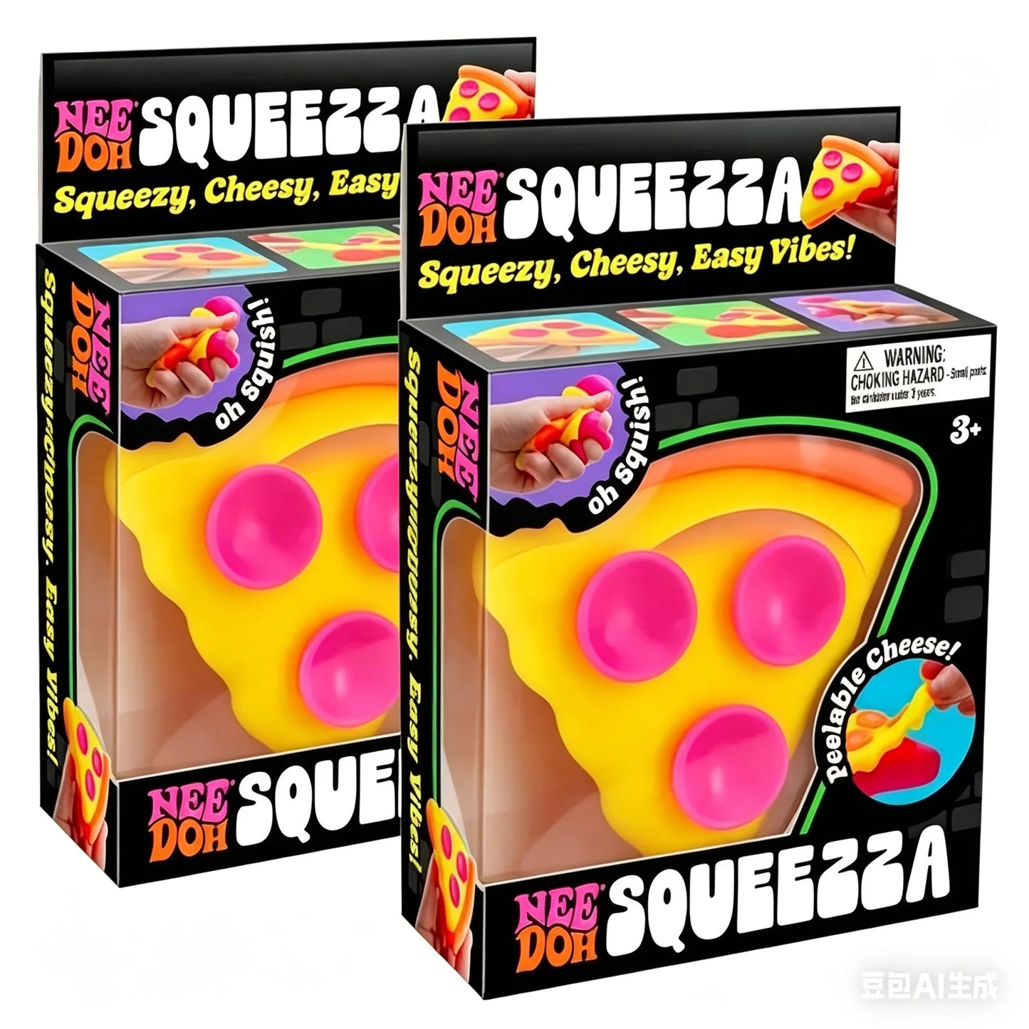 NeeDoh Squeezza Pizza Sensory Stress Relief Squeeze Toy Soft Decompression Fidget Toy For Anxiety Relief Kids Adults Gifts
