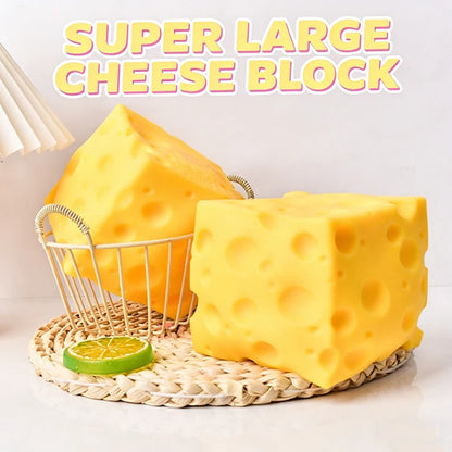 Cheese Novelty Squeeze Toy Soft Rubber Bouncing Sensory Fidget for Anxiety Relief Focus Training Relaxation Fun Cheese Shape