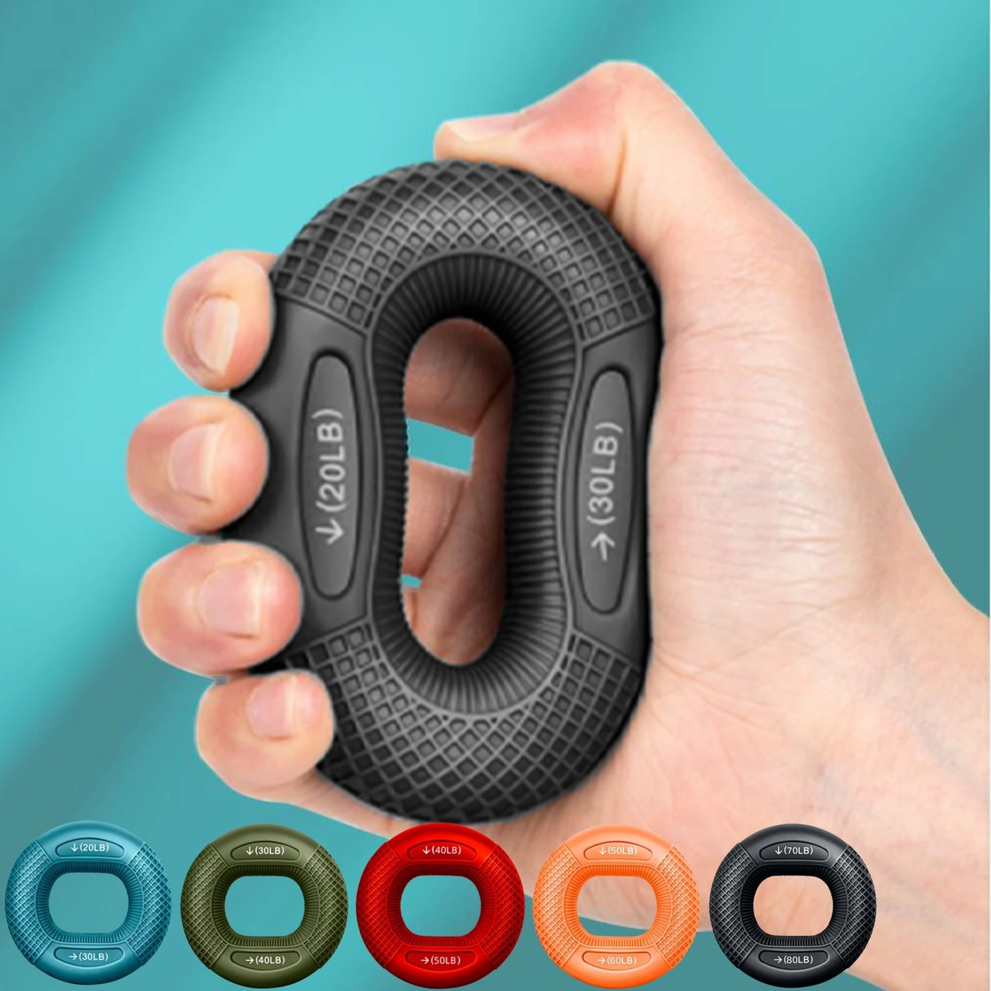 Grippr Non-Slip Silicone Grip Trainer Ring (20-80 lbs)