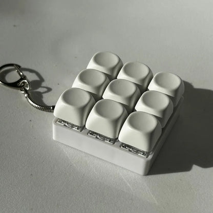 Relaxing DIY Keyboard Fidget Keychain Keycap Keys Button Finger Keyboard Cap 4/9Keys Relief Stress Clicker Toy Adult