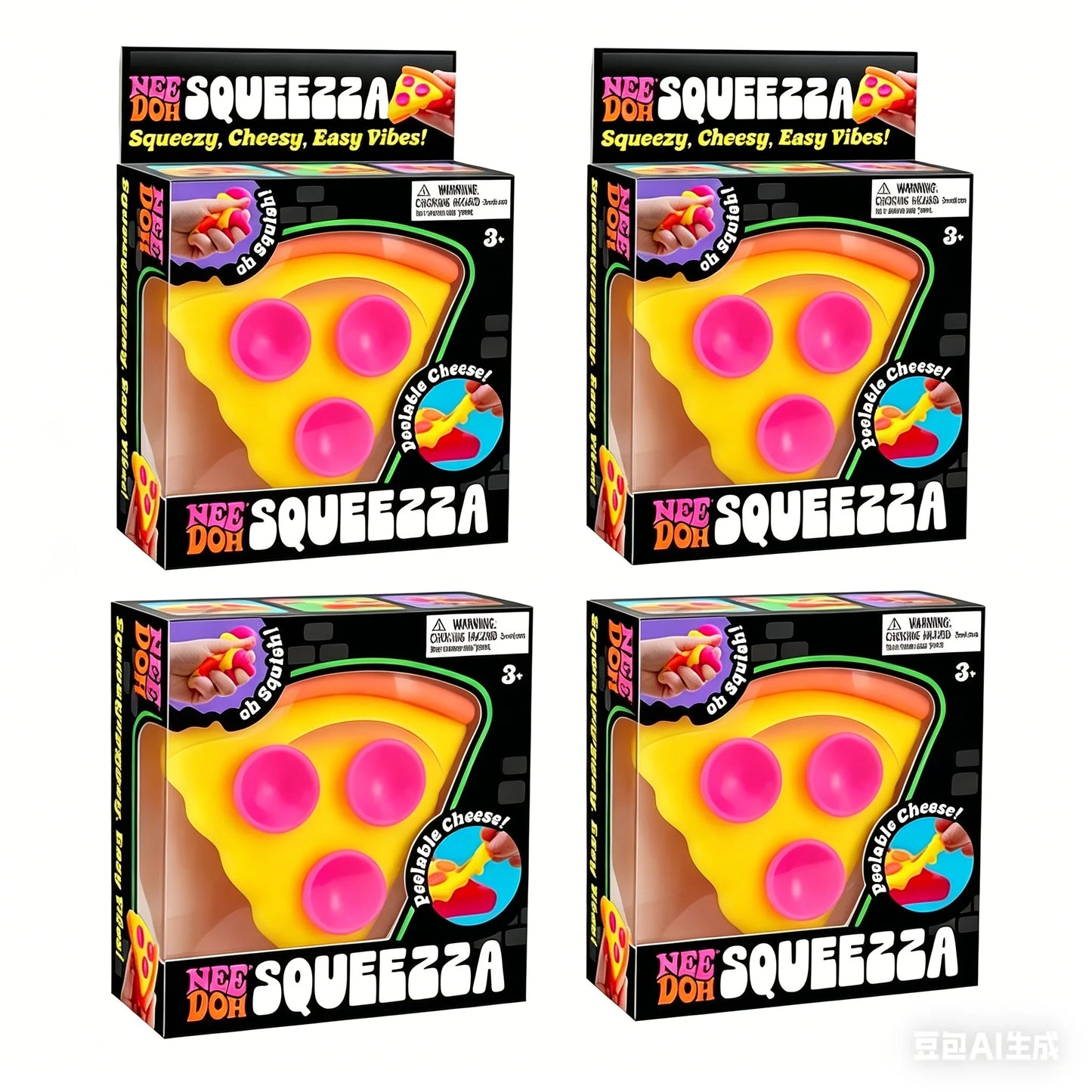 NeeDoh Squeezza Pizza Sensory Stress Relief Squeeze Toy Soft Decompression Fidget Toy For Anxiety Relief Kids Adults Gifts