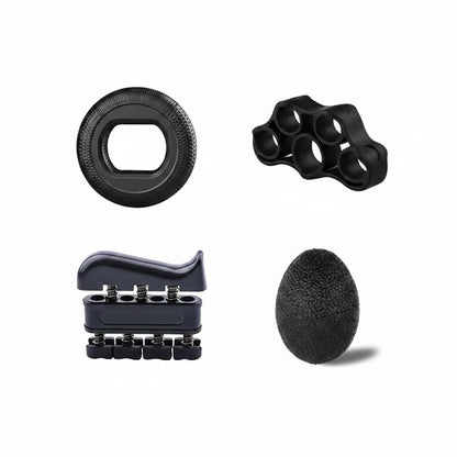 Hand grip strengthener with accessories on a white background