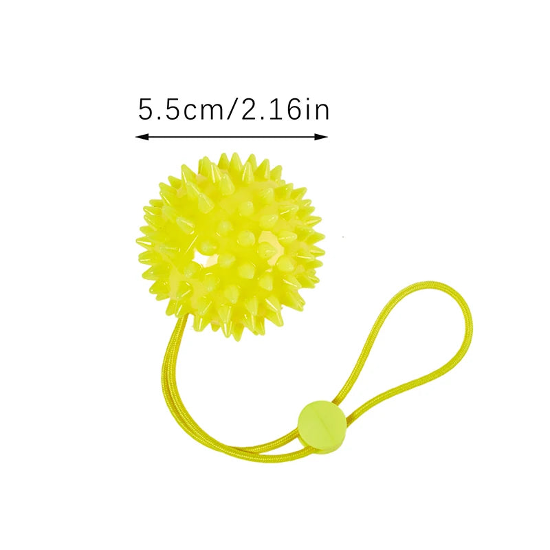 NEW SALE Durable 5.5CM TPR Spiky Massage Grip Ball With Rope String Spike Massager Trigger Point Hand Pain Relief Hedgehog Balls