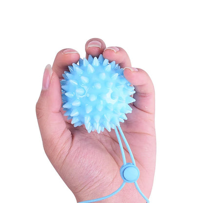 NEW SALE Durable 5.5CM TPR Spiky Massage Grip Ball With Rope String Spike Massager Trigger Point Hand Pain Relief Hedgehog Balls