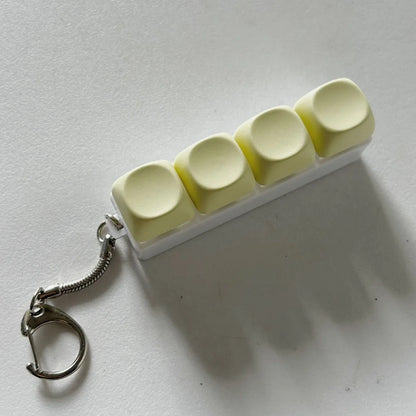 Relaxing DIY Keyboard Fidget Keychain Keycap Keys Button Finger Keyboard Cap 4/9Keys Relief Stress Clicker Toy Adult
