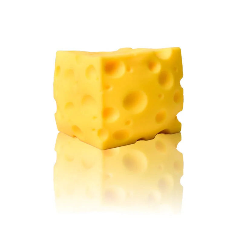 Cheese Novelty Squeeze Toy Soft Rubber Bouncing Sensory Fidget for Anxiety Relief Focus Training Relaxation Fun Cheese Shape