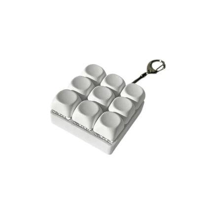 Relaxing DIY Keyboard Fidget Keychain Keycap Keys Button Finger Keyboard Cap 4/9Keys Relief Stress Clicker Toy Adult