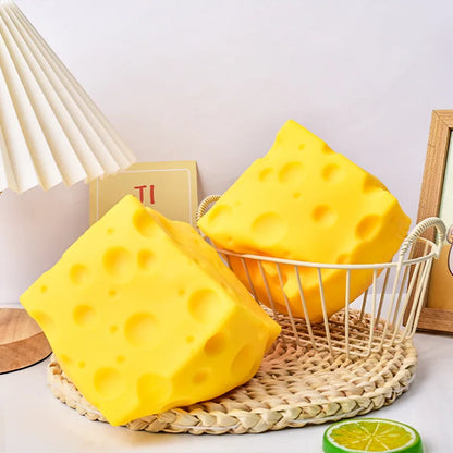 Cheese Novelty Squeeze Toy Soft Rubber Bouncing Sensory Fidget for Anxiety Relief Focus Training Relaxation Fun Cheese Shape