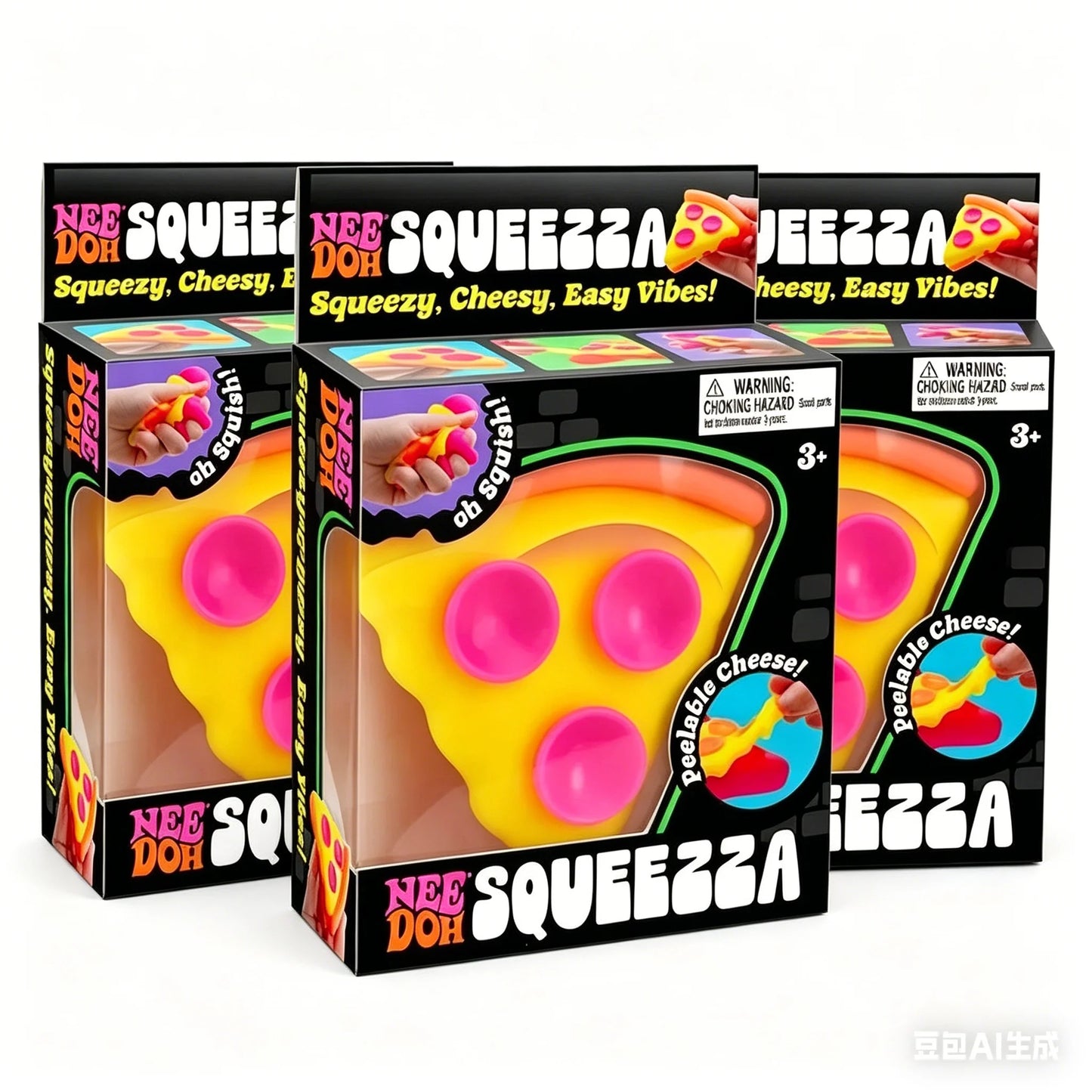 NeeDoh Squeezza Pizza Sensory Stress Relief Squeeze Toy Soft Decompression Fidget Toy For Anxiety Relief Kids Adults Gifts