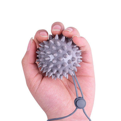 NEW SALE Durable 5.5CM TPR Spiky Massage Grip Ball With Rope String Spike Massager Trigger Point Hand Pain Relief Hedgehog Balls