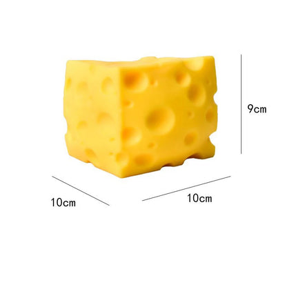 Cheese Novelty Squeeze Toy Soft Rubber Bouncing Sensory Fidget for Anxiety Relief Focus Training Relaxation Fun Cheese Shape