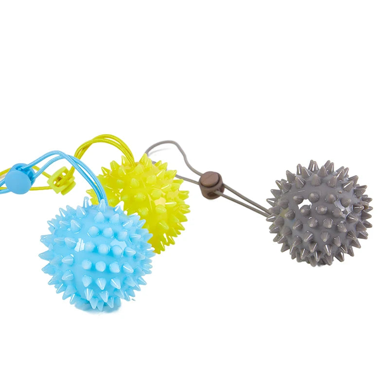 NEW SALE Durable 5.5CM TPR Spiky Massage Grip Ball With Rope String Spike Massager Trigger Point Hand Pain Relief Hedgehog Balls